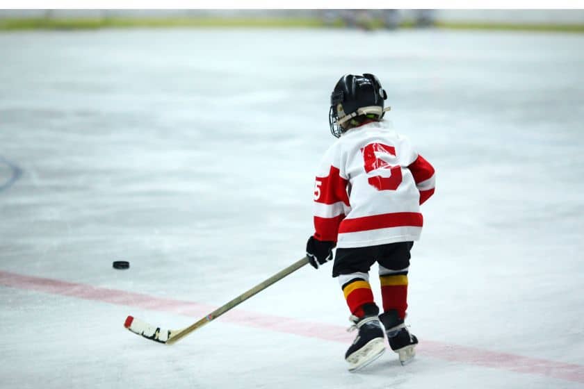 Young ice hockey player