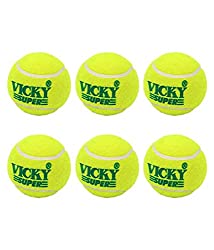 Hard & Heavy Cricket Tennis Balls by Vicky (Pack of 6)