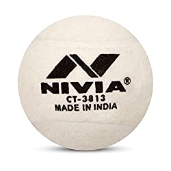 Nivia Heavy Tennis Ball Cricket Ball (Pack of 6), White